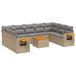vidaXL 9-delige Loungeset met kussens, polyrattan, beige