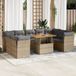 Maison Exclusive - Ensemble de jardin, composé de 10 pièces avec coussins, couleur : beige, matériau : polyrotin