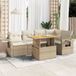 Maison Exclusive - Ensemble de meubles de jardin 6 pièces avec canapé et coussins, beige, en polyrotin