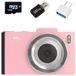 Aiorber Retro digitale camera 64 GB, 48 MP dubbele lens, 2.8" IPS-scherm, 16x zoom, roze