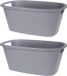 Solutions de rangement 2x Paniers à linge gris 35 litres 60 x 40 x 25 cm