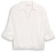 Tom Tailor - Oversized satijnen blouse met omslagfunctie - Maat 34 - Whisper White