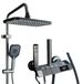 Système de douche numérique - Style : piano - Douche de pluie - Affichage numérique - Robinet de douche avec fonction bidet - Acier inoxydable 304 - Gris foncé