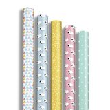 Clairefontaine 211415AMZC - 12 rollen cadeaupapier - Excellia papier 80 g - afmetingen: 2 x 0,70 m - motief: schapen, driehoeken, kinderen, meerkleurig - geschenkverpakking