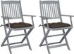 Acaciahout Fauteuil Set van 2 met Kussens