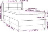 vidaXL Boxspring met matras stof crèmekleurig 90x200 cm