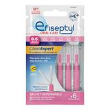 Efiseptyl - Clean Expert Interdentale Borstels 0,6 mm - Hersluitbare zak - Met Antibacteriële Behandeling - Zak met 6 Borstels