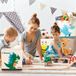 Lifeney Opbergdoos Dino, Donkergroen - Polyester Opbergoplossing voor Kinderen met 5 Jaar Garantie, 330 X 330 X 330 mm