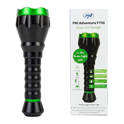 PNI Adventure F750 Green Light - Zaklamp - LED - 500 lm - 850 m - IP44 - USB-C
