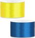 Merkloos Sierlinten/cadeaulinten/satijnen linten - Set 2x stuks - geel en blauw - 38 mm x 25 meter