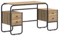 Bureau artisanal en chêne avec rangement 145 x 50 x 75 cm
