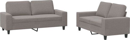 vidaXL 2-delige Loungeset Stof Taupe