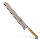 Güde Bread Knife "Franz Güde Forged Double Bolsters with Italian Olive Wood Handle, Left Hand Design