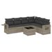 vidaXL 7-delige Loungeset met Kussens, Poly Rattan, Lichtgrijs