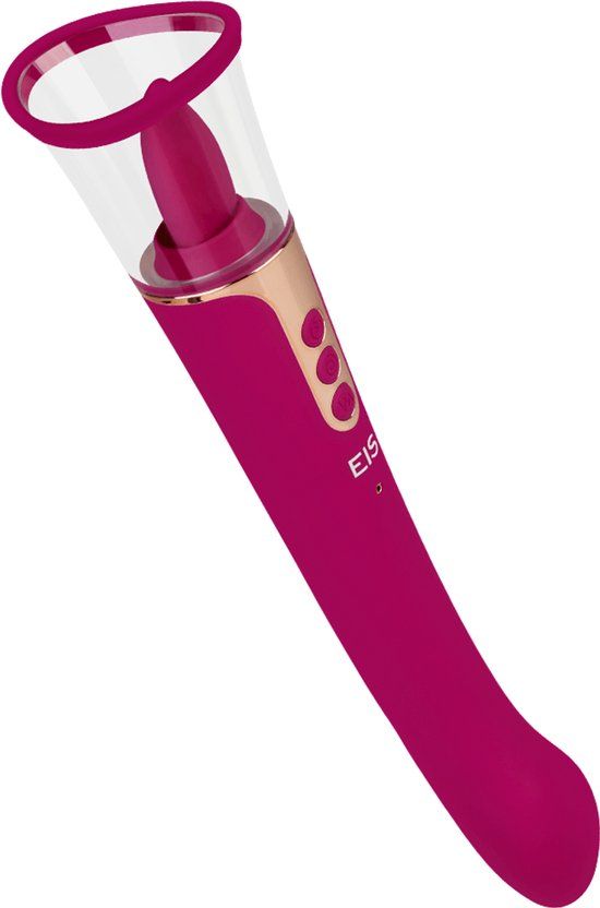 EIS, G-spot vibrator, dubbele vibrator met zuigfunctie, 26,7 cm, roze