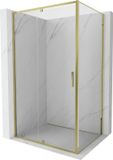 Mexen Exo porte de douche battante 125 x 95 cm, transparent, or