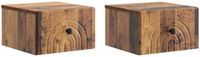 vidaXL Muurbevestigde Nachttafel 2 st Oud hout 33 x 34,5 x 20 cm
