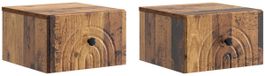 vidaXL Muurbevestigde Nachttafel 2 st Oud hout 33 x 34,5 x 20 cm