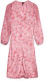 Vero Moda VMSMILLA Lange jurk met V-hals en ballonmouwen in gebloemd satijn - Rose Shadow