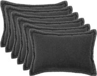 vidaXL - Kussensloop - 6 stuks - HOUTEN - Donkergrijs - 50 x 70 cm - Bouclé