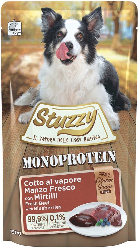 Stuzzy Dog Grain Free Monoprotein Pouch 150 g - Hondenvoer - Rund