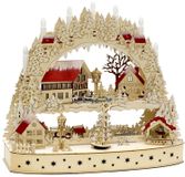 Feeric Lights & Christmas Village de Noël en bois avec 20 LED, longueur 45 cm, fonctionne sur piles