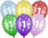 Merkloos / Sans marque Partydeco Sp. Z O. O. Verjaardag feest ballon - leeftijd 1 jaar - 12x stuks - ballonnen met sterretjes