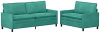 vidaXL Bankstel 2-zits Turquoise Fluweel