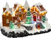 Feeric Lights & Christmas Kerstdorp kerst tafereel - peperkoek dorp - met led verlichting - 23 cm
