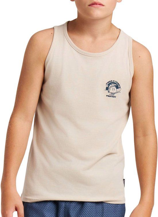 Protest PRTRemix JR Singlet Jongens Kit Offwhite Katoen/Polyester Maat 140