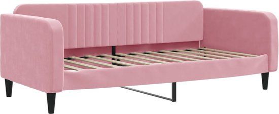 vidaXL Slaapbank 100x200 cm fluweel roze