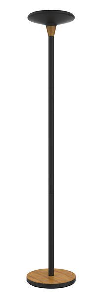 Unilux Baly LED Vloerlamp - Zwart/Bamboe - 5300 Lumen - 3000K - 180cm
