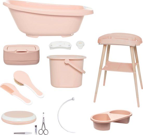 bébé-jou Atelier 49 Nederland BV Badset 8-delig Pale Pink met digitale badthermometer