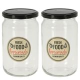 Excellent Houseware Voorraadpotten/ weckpotten - 4x - 720 ml - schroefdeksel - 7,8 x 15 cm