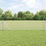 vidaXL Hexagon Hek 0,8 x 25 m Verzinkt Staal Zilver