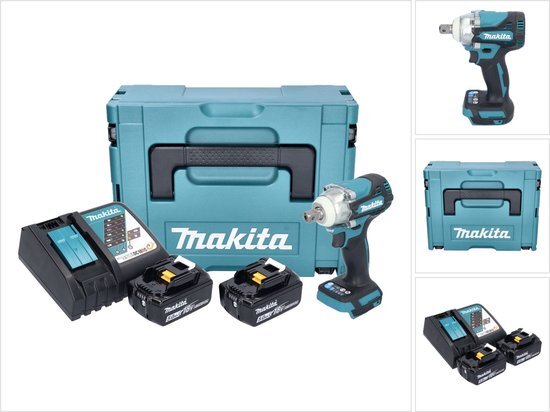 Makita DTW301RTJ 18V Li-ion Accu slagmoersleutel set (2x 5.0Ah accu) in Mbox - Borgpen - 330Nm - 1/2"