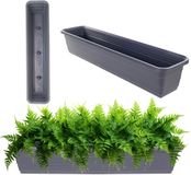 KADAX Bloembak, balkonpot van kunststof, weerbestendige plantenbak, bloempot, leuningbak voor het kweken van bloemen, kruiden en planten (antraciet, 80 cm)