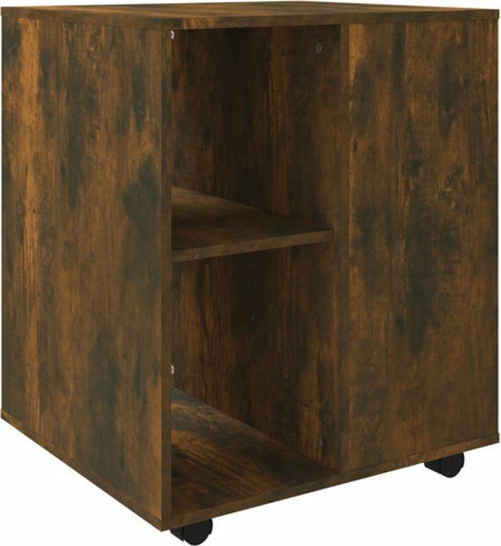 vidaXL Rolkast 60x53x72 cm bewerkt hout gerookt eikenkleurig