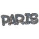 Com' 1 idée Opstrijkbare patch Paris Sequins lichtgrijs 4 x 12,50 cm