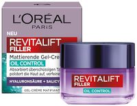L'Oréal Paris Revitalift Filler Matterende gel-crème Oil Control – gezichtscrème met hyaluronzuur en salicylzuur tegen vette huid, 50 ml