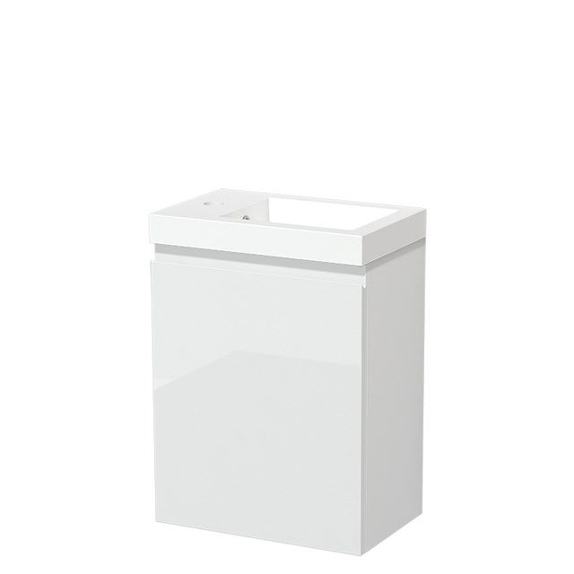 Maxaro Toiletmeubel met Wastafel Mineraalmarmer Glanzend Modulo Hoogglans Wit 40 cm
