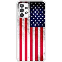 Samsung Galaxy A32 Drapeau usa Verstevigd hoesje met sublimatie bedrukking