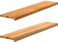 vidaXL - Vensterbanken - 2 - st - 120x30x2 - cm - massief - eikenhout - lichtbruin