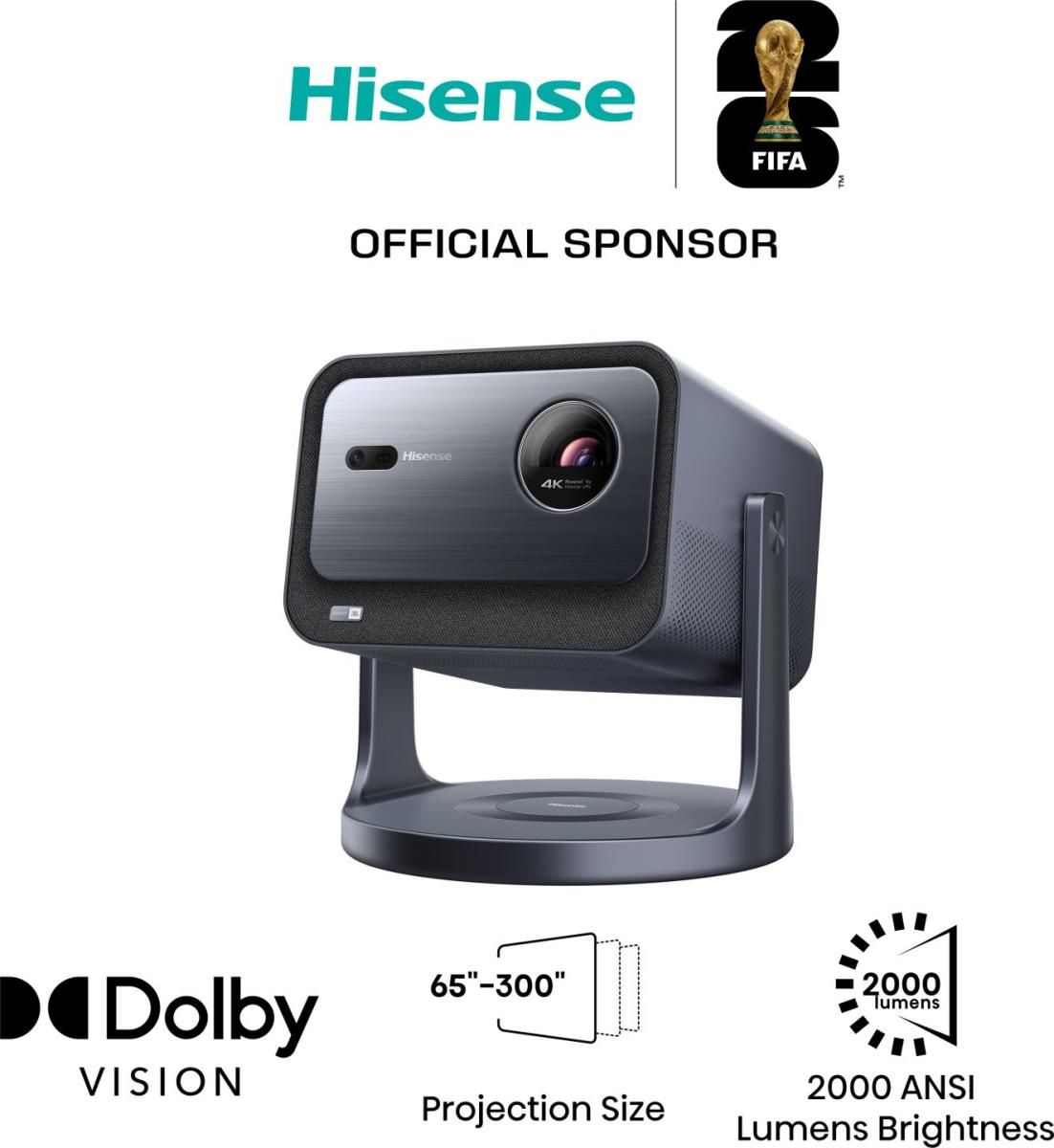 Hisense C2 - Mini Beamer - 4K UHD - 2000 ANSI Lumen - WiFi 6 - HDMI - Bluetooth - 2024