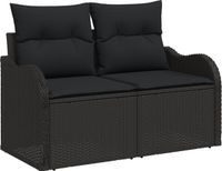 vidaXL - Tuin - Sofa - Zwart - 121 x 62 x 69cm - poly rattan