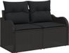 vidaXL - Jardin - Canapé - Noir - 121 x 62 x 69cm - poly rotin