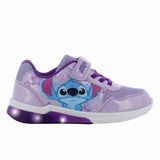 Leomil Lilo & Stitch - Schoenen voor meisjes met lichtjes - Angel en Stitch Sneakers voor kinderen met klittenband - Lichtgevende kindersneaker - Maat 28 - Paars