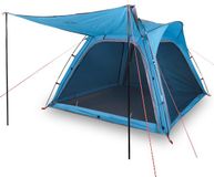 vidaXL Tent - 4-persoons - waterdicht - blauw
