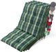 Beautissu Sun-NL Set van 4 Premium Lage Rugleuning Kussen 100x50 cm - UV-bestendig & 8cm Dik Kussen Tuinstoelkussen Antislip Bevestigingsbanden Stevige Stof Groen Ruit Gestreept