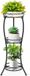 Merkloos Support de plantes à 3 étages, métal, 88 cm de haut, noir